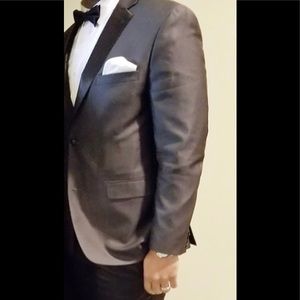 Men's Slim-Fit Black Micro-Grid Dinner Jacket